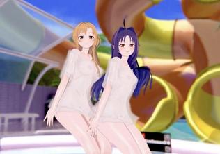  【3DMMD同人】亚丝娜×优纪 双穴开发中出内射 淫叫高潮痉挛 